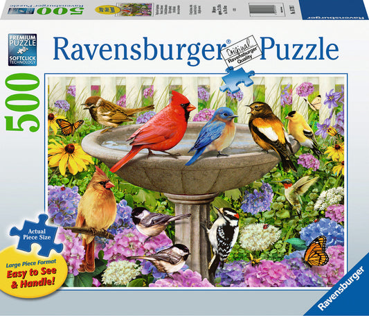 At the Bird Bath 500 pc Large Format Puzzle